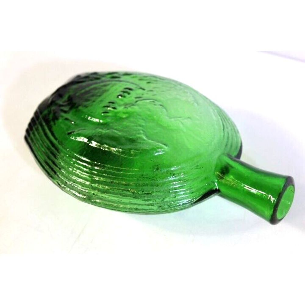 Clevenger Bros. Glass Works Green Glass Bottle Eagle Shield Antique Style Flask